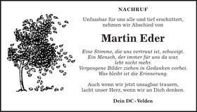 Traueranzeige Martin Eder