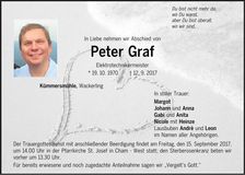 Traueranzeige Peter Graf