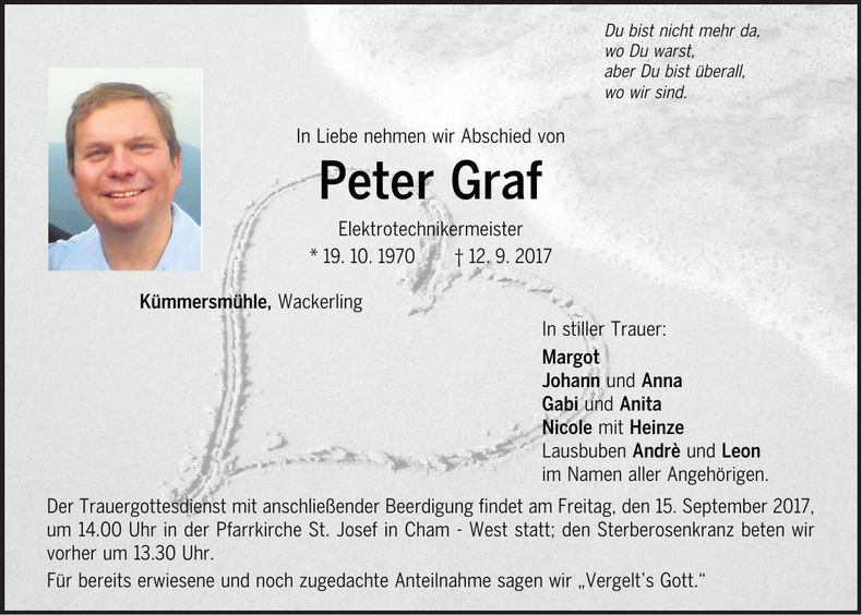 Traueranzeige Peter Graf
