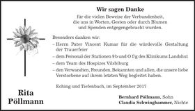 Traueranzeige Rita Pöllmann