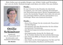 Traueranzeige Ottilie Schimitzer