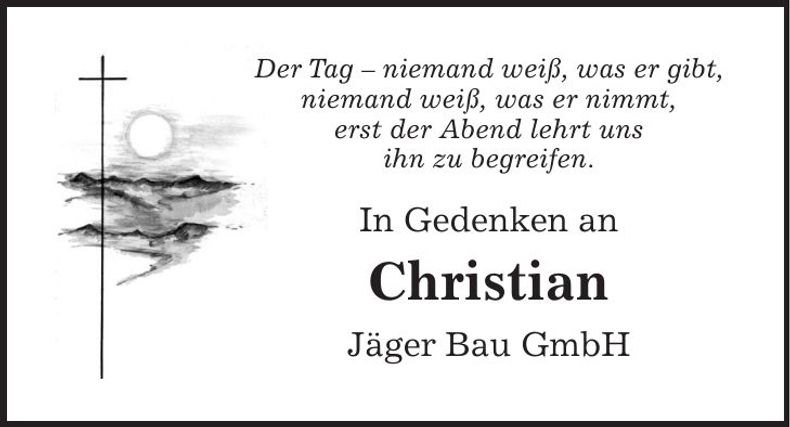 Traueranzeige Piendl Christian