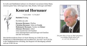 Traueranzeige Konrad Hornauer