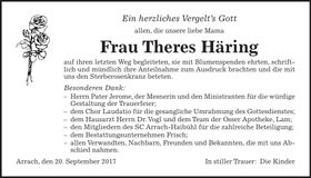 Traueranzeige Theres Häring