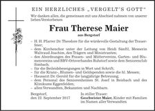 Traueranzeige Therese Maier