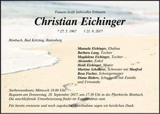 Traueranzeige Christian Eichinger
