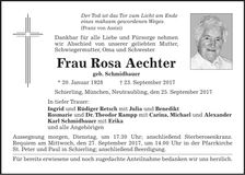 Traueranzeige Rosa Aechter