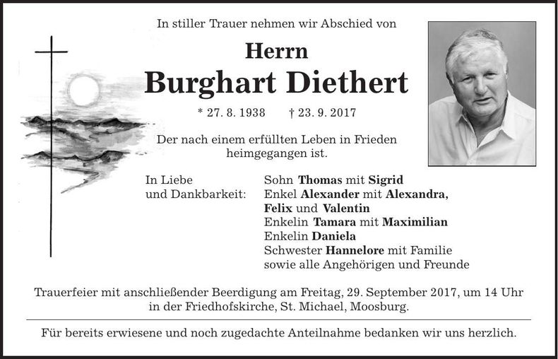 Traueranzeige Burghart Diethert