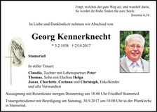 Traueranzeige Georg Kennerknecht