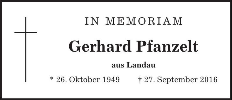 Traueranzeige Gerhard Pfanzelt