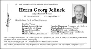 Traueranzeige Georg Jelinek