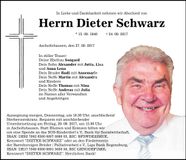 Traueranzeige Dieter Schwarz
