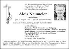 Traueranzeige Alois Neumeier