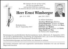 Traueranzeige Ernst Wimberger