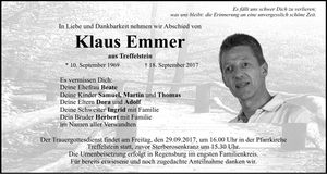 Traueranzeige Klaus Emmer