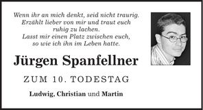 Traueranzeige Jürgen Spanfellner