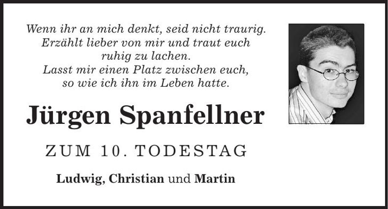 Traueranzeige Jürgen Spanfellner