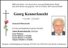 Traueranzeige Georg Kennerknecht