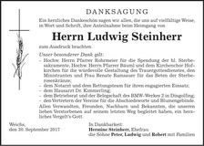 Traueranzeige Ludwig Steinherr