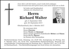Traueranzeige Richard Walter