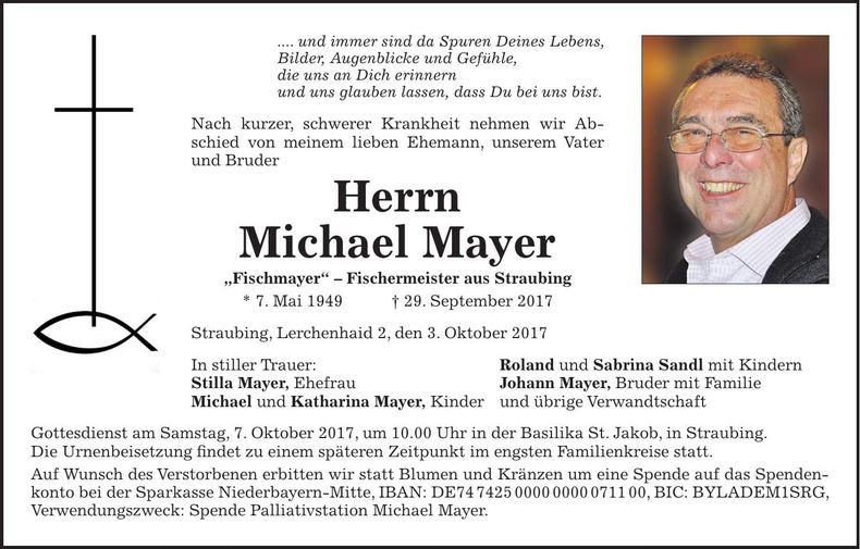 Traueranzeige Michael Mayer