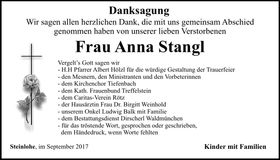 Traueranzeige Anna Stangl