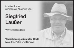 Traueranzeige Siegfried Laußer