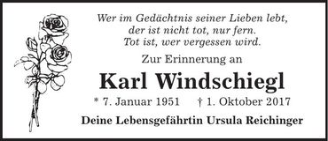 Traueranzeige Karl Windschiegl