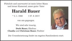 Traueranzeige Harald Bauer