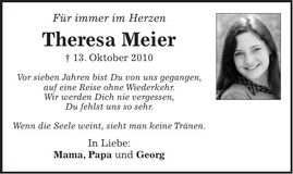 Traueranzeige Theresa Meier
