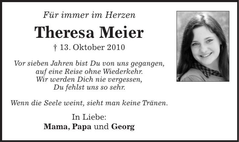 Traueranzeige Theresa Meier