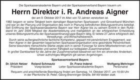 Traueranzeige Andreas Aigner
