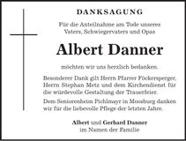Traueranzeige Albert Danner