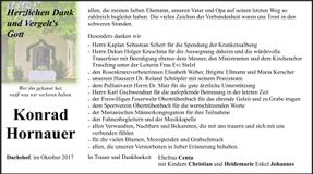 Traueranzeige Konrad Hornauer