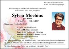 Traueranzeige Sylvia Moebius