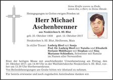 Traueranzeige Michael Aschenbrenner