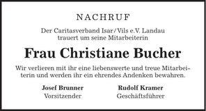 Traueranzeige Christiane Buchner