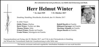 Traueranzeige Helmut Winter
