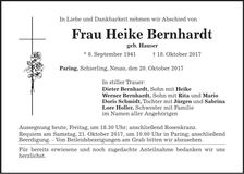 Traueranzeige Heike Bernhardt