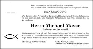 Traueranzeige Michael Mayer