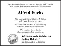 Traueranzeige Alfred Fuchs