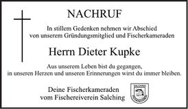 Traueranzeige Dieter Kupke
