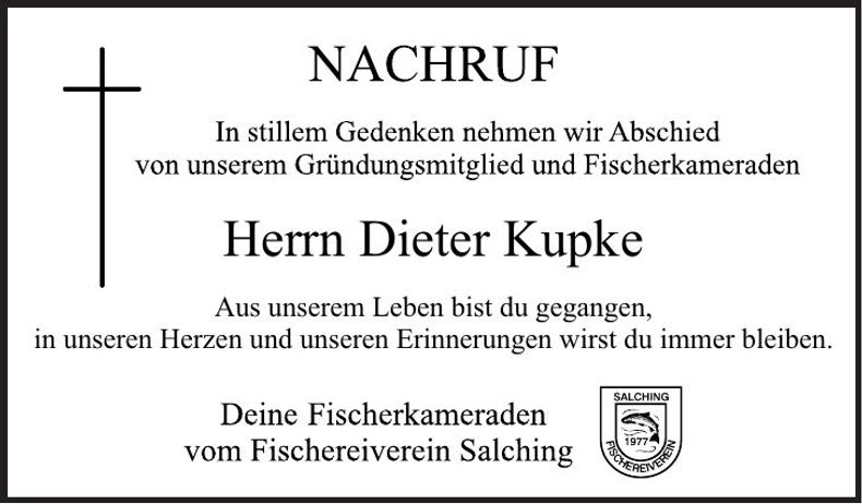 Traueranzeige Dieter Kupke