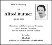 Traueranzeige Alfred Büttner