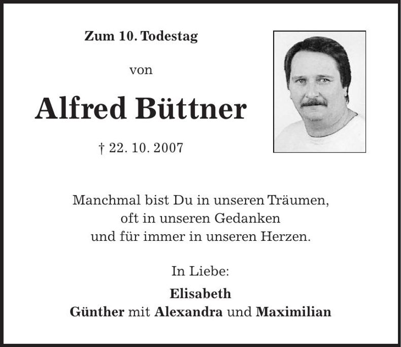 Traueranzeige Alfred Büttner