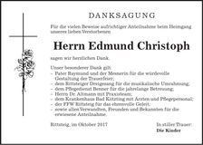 Traueranzeige Edmund Christoph
