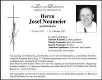 Traueranzeige Josef Neumeier