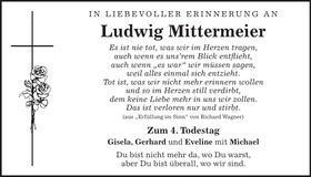 Traueranzeige Ludwig Mittermeier