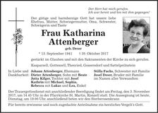 Traueranzeige Katharina Attenberger