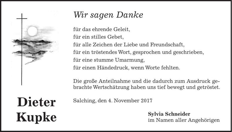 Traueranzeige Elfriede Kupke